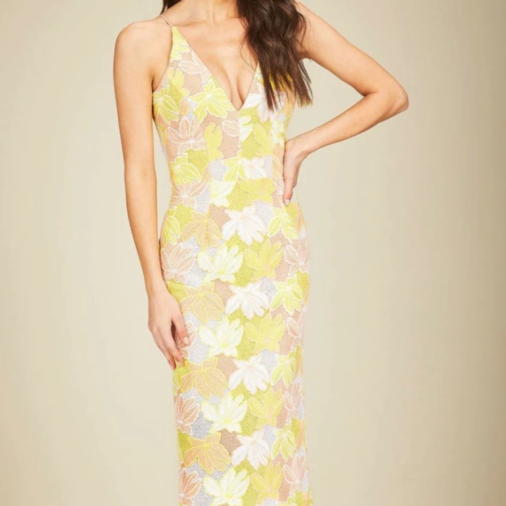 Aurora Citrus Flora Midi Dress